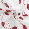 Tollpiz Burgundy Red Leaf Sheer Curtain Leaves Embroidered Bedroom Curtains