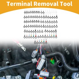 Partuto 100 Pcs Key Shape Universal Terminal Removal Tool Assortment Kit Car Truck Motorcycle Boat Wire Connector Terminal Pin Extractor Kit Black