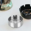 Ashtray, Pack of 8 Round Stainless Steel Ashtrays, Used in