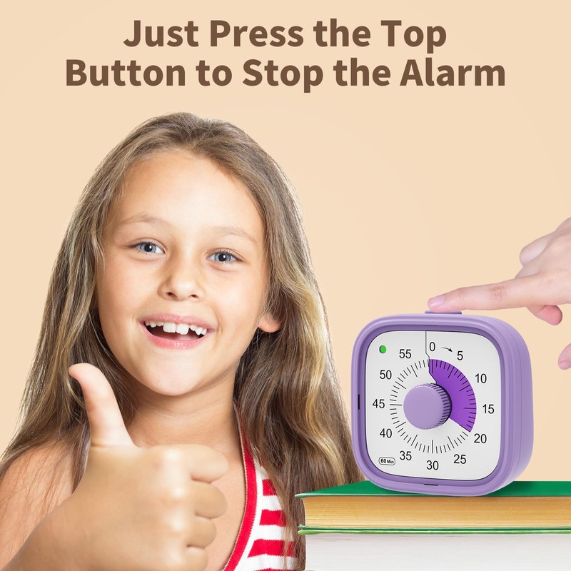 ADHD Timer, Pomodoro Timers for Kids Adults, 60-Minute Countdown Desk