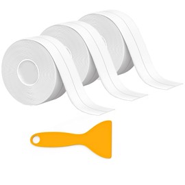 MAOQIAN 3 Roll Caulk Tape,1.5" x 10.5Ft Self Adhesive Caulk Strip with Sealing Tool, Waterproof Caulking Sealant Tape for Kitchen, Bathroom, Shower, Bathtub, Toilet Edge Protector