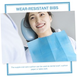 STOBAZA 60pcs Disposable Patient Bibs for Oral Hygiene Wear Resistant Portable and Lightweight Treatment Supplies for Clinics Salons and Hospitals Blue Colour