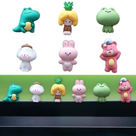 ZIMISI 6PCS Car Dashboard Ornament, Auto Navigator Screen Decoration, Cute Rear View Mirror Ornaments, Funny Vehicle Interior Accessories for Women, Men (Pineapple girl)