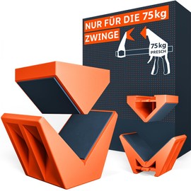 PRESCH Corner Attachment for One-Handed Clamps Pack of 2 - Compatible with PRESCH 75 kg Clamping Force Clamps - Angle Attachment, Corner Jaws for 90° Fixations - Robust Fibreglass Housing for Durable Performance
