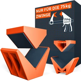 PRESCH Corner Attachment for One-Handed Clamps Pack of 2 - Compatible with PRESCH 75 kg Clamping Force Clamps - Angle Attachment, Corner Jaws for 90° Fixations - Robust Fibreglass Housing for Durable Performance
