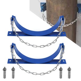 CNQLIS 2Pcs Cylinder Tank Holder, Steel Wall Mounted Bracket for Cylinder, Nitrogen Steel Tank Holder with Safety Chain and Screw