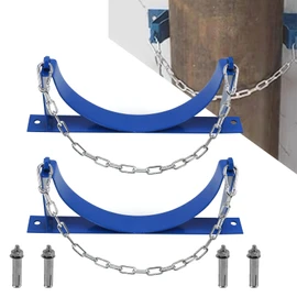 CNQLIS 2Pcs Cylinder Tank Holder, Steel Wall Mounted Bracket for Cylinder, Nitrogen Steel Tank Holder with Safety Chain and Screw
