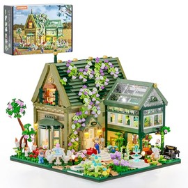 Lumibricks Garden Cottage Lighting Building Bricks Set - 2787 Pcs Retro Garden Cabin House Construction Building Model Set for Adults and Cabin Model Lovers