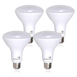 Bioluz LED 4 Pack BR30 LED Bulbs Indoor Flood Lights 90+ CRI 75W Equivalent uses 9.5W 3000K Soft White 850 Lumens E26 Base Dimmable Instant On Interior Home Décor UL Listed FCC RoAS Title 20 Certified