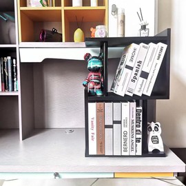 Desk Shelf for Top of Desk, Mini Cute Office Desk Desktop Storage Bookshelf White Versatility Organizers for Women, Kids