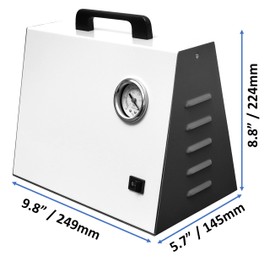 Portable Laboratory Vacuum Pump, Oilless Diaphragm Pump for Vacuum Filtration Apparatus, Oil Free Vacuum Pump with Rubber Tubing(12L/min)