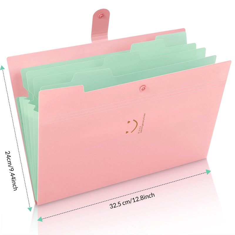 KONVINIT Expanding File Folder Wallet Documents A4 File Folder Pockets