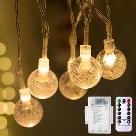 LED Fairy Lights Battery Powered 6 m 40 LEDs Remote Control 8 Modes Fairy Lights Crystal Balls String Light for Indoor and Outdoor Decoration