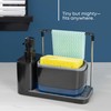 Fineway 3-in-1 Automatic Refillable Soap Dispenser Set with Sponge Holder,