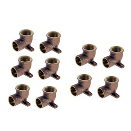 (10-Pack) EZ-Fluid 3/4-inch Nominal Copper Sweat X 3/4" Fip Threaded Drop Ear Elbow Fitting 3/4"C by F, LF Brass Shower Drop Ear 90 Degree Elbow with Sweat Socket and Female Threaded Plumbing Fittings