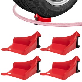 DRERIO Hose Guide, Set of 4, Plastic, Hose Guard Roller, Includes Roller, Car Wash, Roller, Car, Motorcycle, RV, Bicycle (Red)