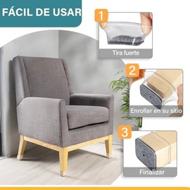 Ansible 16 Piezas Protectores para Patas de sillas, Rectángulo Silicona Antideslizantes para Muebles，Protección el Suelos Duros，Almohadilla de Fieltro, Pequeño (Perímetro Compatible: 95-125 mm)