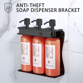 Shampoo, Conditioner, Shower Gel Dispenser 3 Room refillable Shampoo and Conditioner Pump Bottle Wall-Mounted Slot Shower soap Dispenser (KCHS-3)