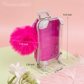 Framendino, 10 Set Box Empty Packaging Storage Containers Mini Suitcase Candy Case and Plush Ball Keychain
