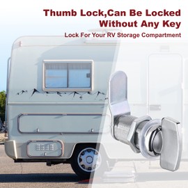 Naissian RV Thumb Cam Lock,Keyless Thumb Twist Operated, for Boat, RV Storage Compartment Baggage Door, Outdoor Shower Lock Latch,1-1/8 Inch, Pack of 2