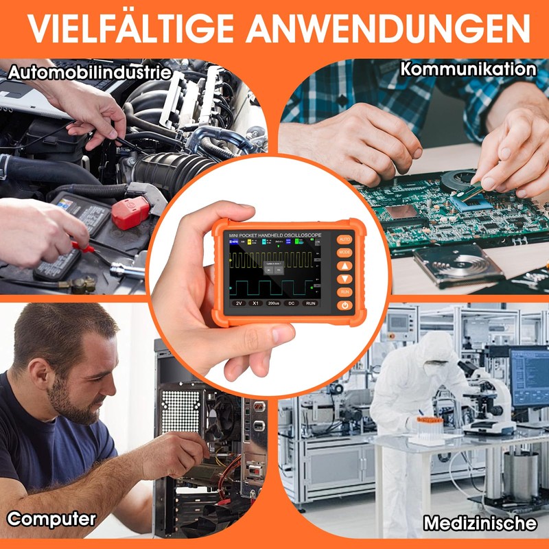 Digital Oscilloscope Handheld Oscilloscope 2.5 MS/s Sampling Rate Portable Oscilloscope