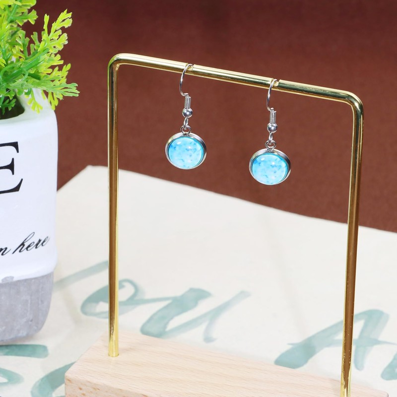 Shapenty Stainless Steel Earring Wire Fish Hook Blank Cabochon Bezel
