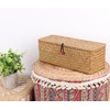 Moosky Wicker Shelf Baskets with Lid,Rectangular Seagrass Woven Storage Baskets