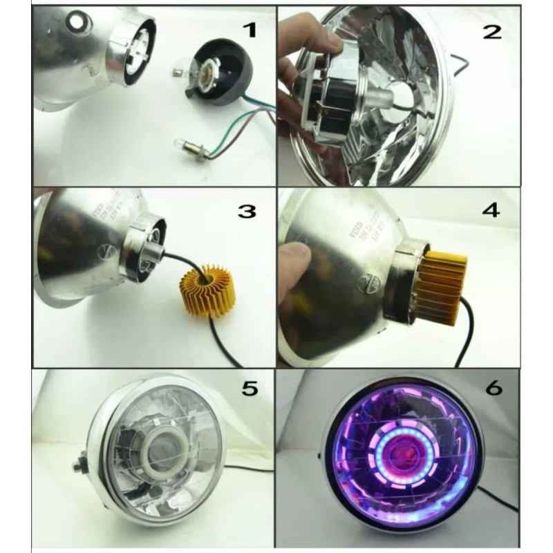 Yuqing Lupa Led Faro Ojo De Angel Y Demonio Motos