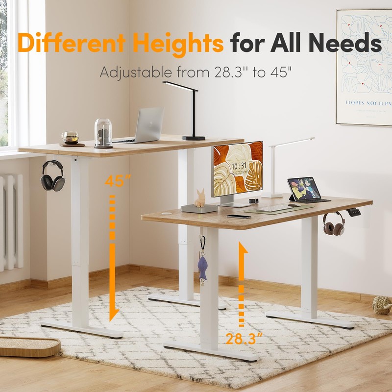 Cubiker 48 x 24 Inch Standing Desk, Stand up Height