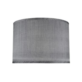 Aspen Creative 31013A Transitional Hardback Drum (Cylinder) Shape Spider Construction Lamp Shade in Grey & Black, 16" wide (16" x 16" x 11")