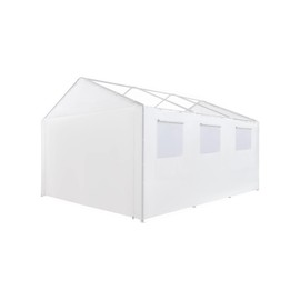 King Canopy 10ft x 20ft Canopy Enclosure Sidewall Kit, 2 Sides w/Windows, 2 Zippered Ends, 50 Ball Bungees, 180 GSM polyethylene, Fits 10ft 8in x 20ft Frames, Frame and Cover not Included, White