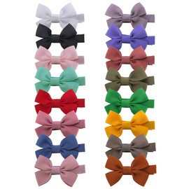 Cute Hair Clips for Baby Toddler Girls Tiny Hair Bow Alligator Clips in Fringe Bangs Hair Barrettes Accessories (Ambrosia 16 PCS)