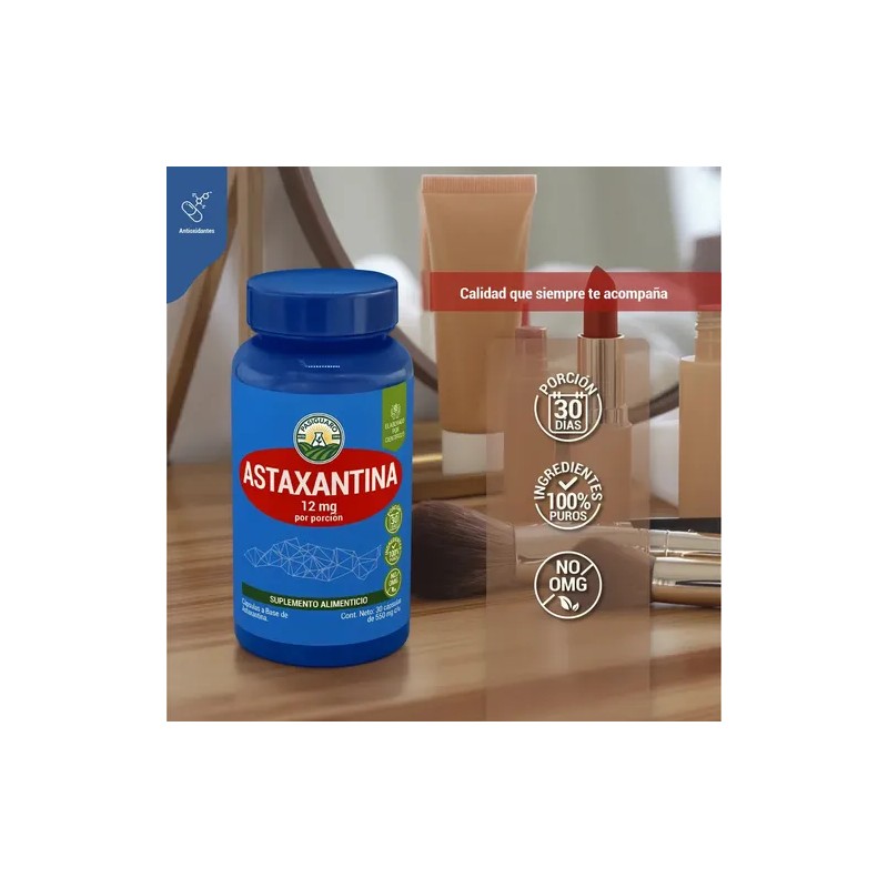 Astaxantina 12 Mg 30 Cápsulas 550 Mg Astaxanthin Pasiguaro Antioxidantes