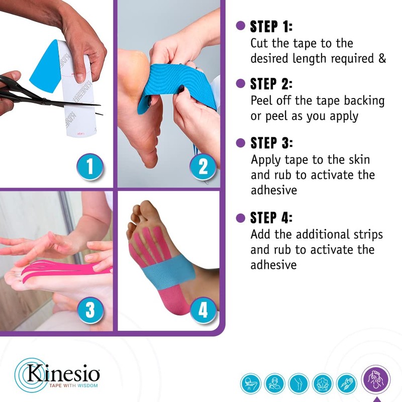 Kinesio Tape - Pre-Cut Foot Support - Optimized Athletic Tape