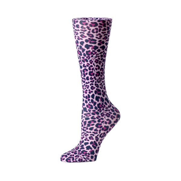 Cutieful Women's Therapeutic Graduated 8-15 mmHg Compression Socks, Pink Leopard, Shoe Sizes 5-11