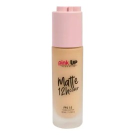 Base de maquillaje líquida Pink Up Rostro Matte Cover 12H Matte 12 horas tono true beige-400 - 30mL 30g