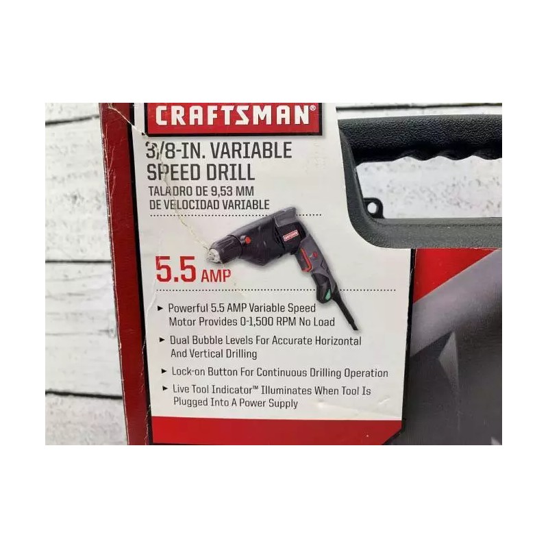 Craftsman NEW! CRAFTSMAN 3/8" VARIABLE SPEED 0-800 RPM DRILL, 5.5