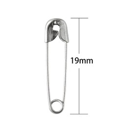 19mm Safety Pins, Small Fastening Pins, Rust Resistant Nickel Plated Steel Set for Crafting, Sewing, Jewelry Making Fabric DIY, Rimming Fastening Clip Button for Garment Hang Tag (Silver 1000Pcs)