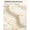 ZHESHY Bracelet Women's Gold Silver Chain Bracelets Set 14k Gold-Plated