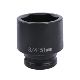 51mm Deep 6 Point Impact Socket 3/4" Drive Cr-Mo Alloy Steel Metric for Automotive and Industrial Applications