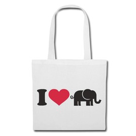 Reifen-Markt I Love Elephants Dumbo Shoulder Bag Elephant Baby Elephant Wild Animal Shopping Bag School Bag Gym Bag in White, White