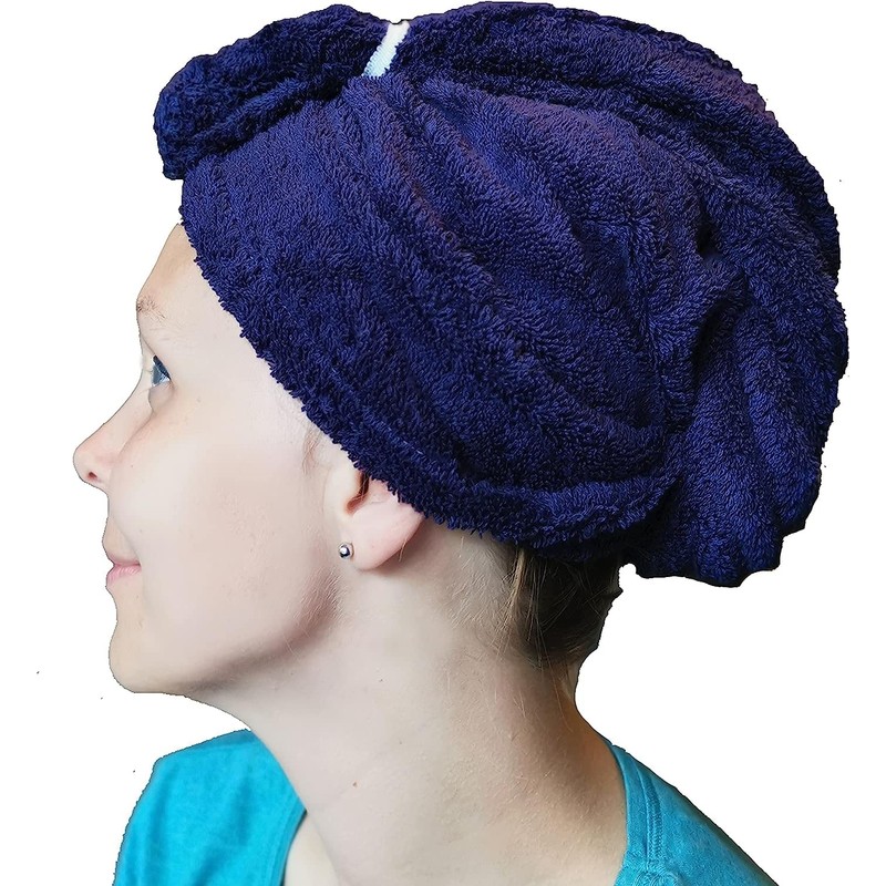 LLAMAXY 100% Pure Organic Cotton Hair Towel - Quick Dry