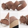 Boutique NEW Soft Faux Vegan Suede Leather Belt Round Silver
