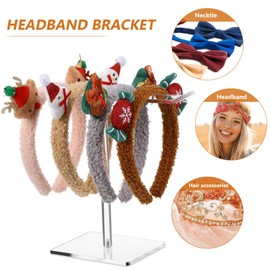 Cabilock 2Pcs Acrylic Headband Holders Clear Storage Stands Headband Display Stand Hair Accessories Organizers for Girls Women