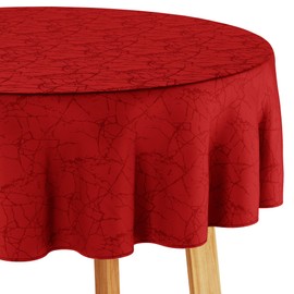 Filumi Tablecloth 140 x 240 cm Oval Red Washable for Indoor Outdoor Marble Pattern Manil