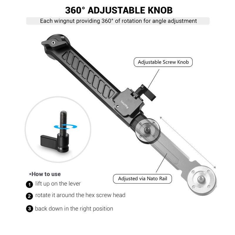 SMALLRIG - Brazo de extensión de roseta con longitud ajustable,