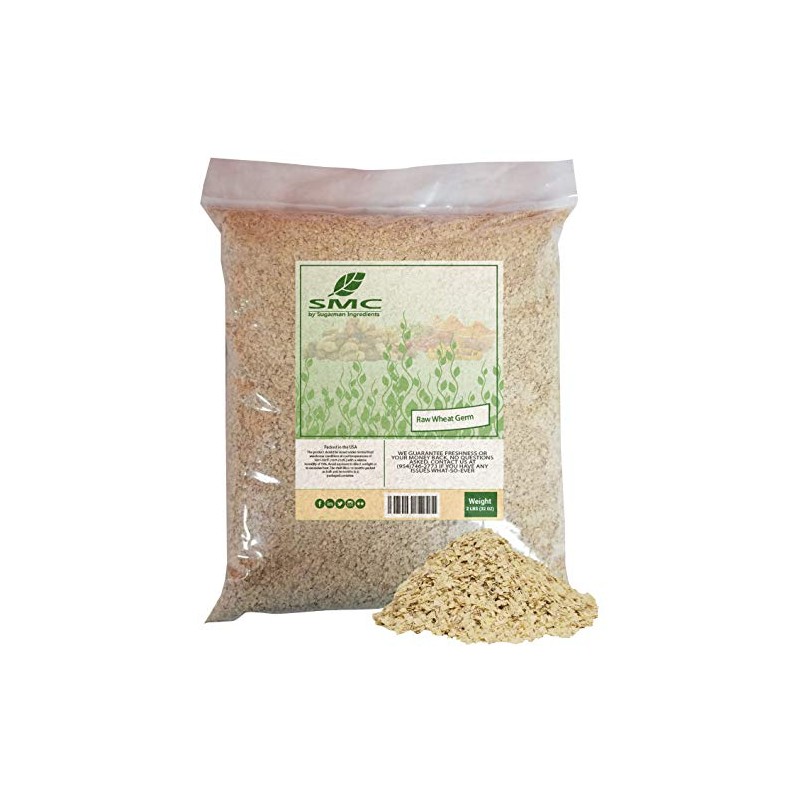 NatureJam RAW UnCooked Wheat Germ 2 Pounds Bulk Bag-32 OZ