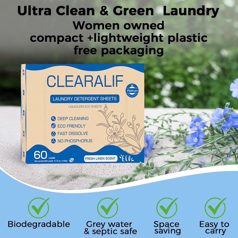 CLEARALIF Laundry Detergent Sheets, Up to 360 Loads, Fresh Linen,