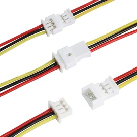 PENGLIN JST 1.25 mm 3 Pin Male and Female Connector with Wire Cable 100 mm Mini Micro 3-Pin Male and Female Adapter Pack of 40