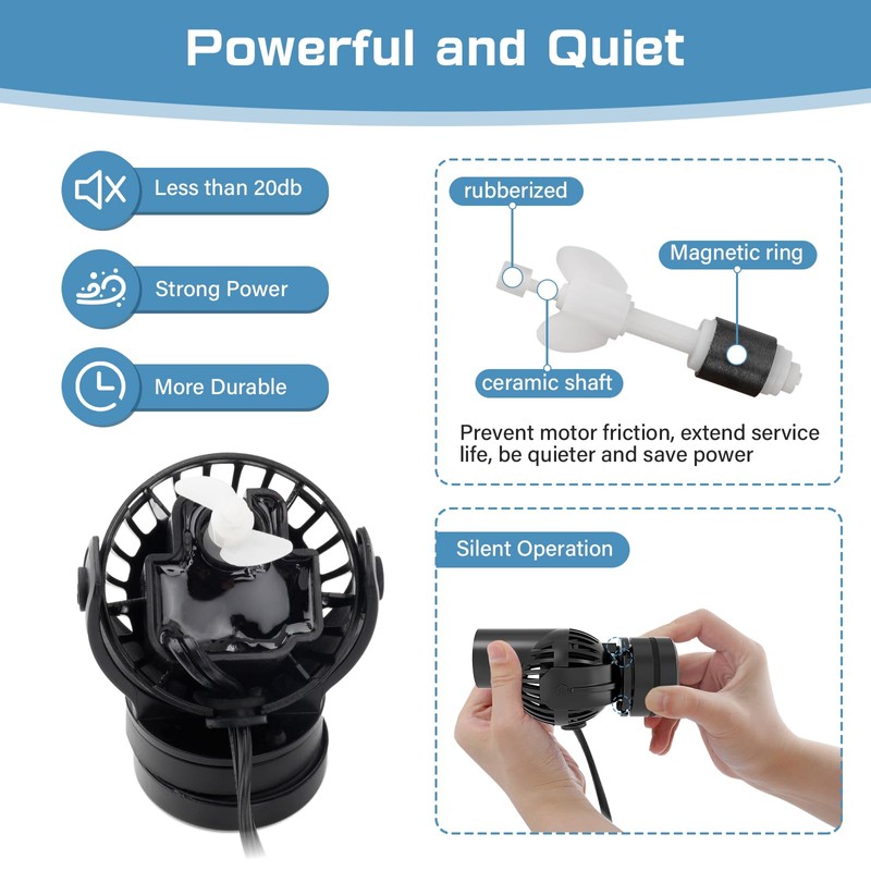 hygger Wave Pump for Aquarium, 3000L/H 4W Flow Pump Aquarium,